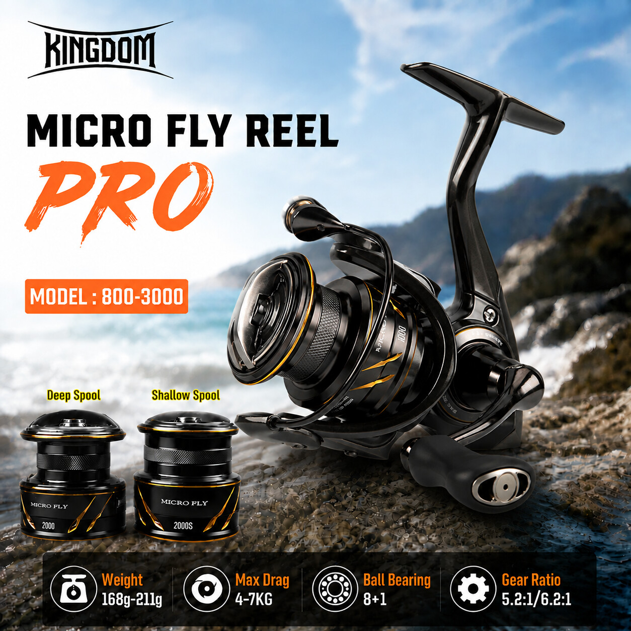 بكرة صيد دوارة Kingdom Micro F - مراجعة Kastking Reel Zephyr وسعره